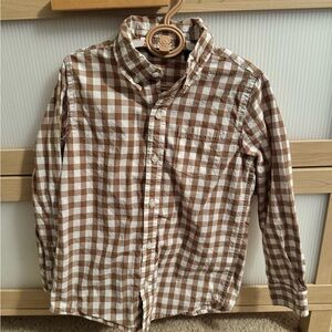 Janie and Jack Brown and White Checkered Men's Shirt